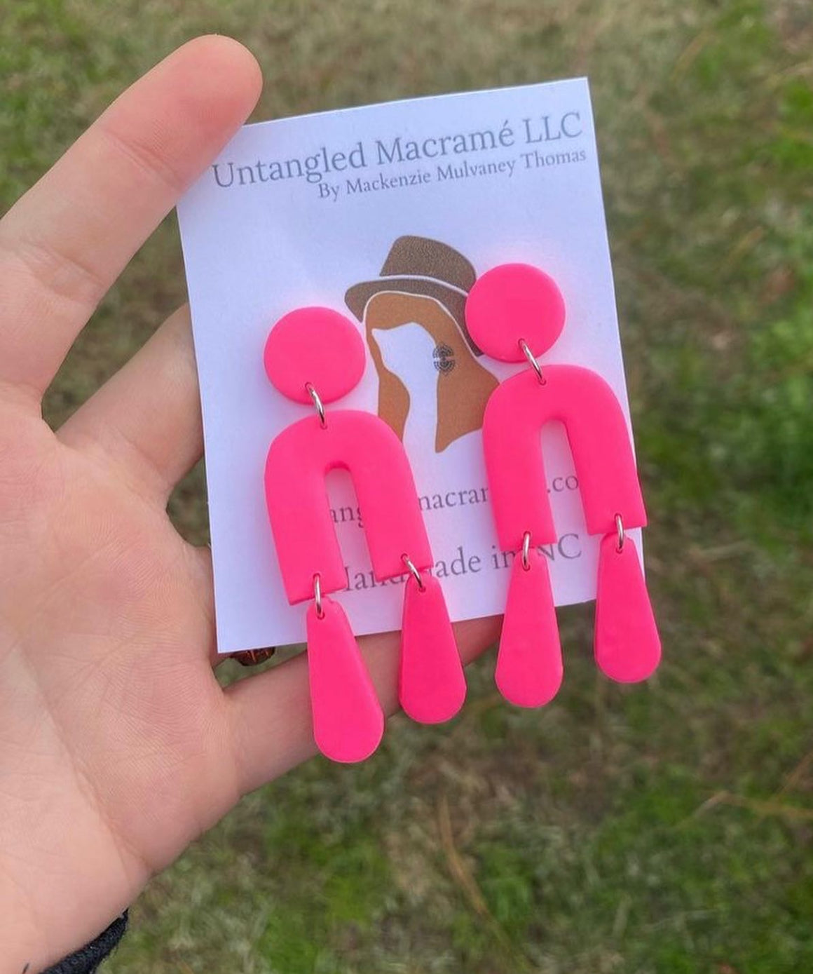 Hot pink earrings