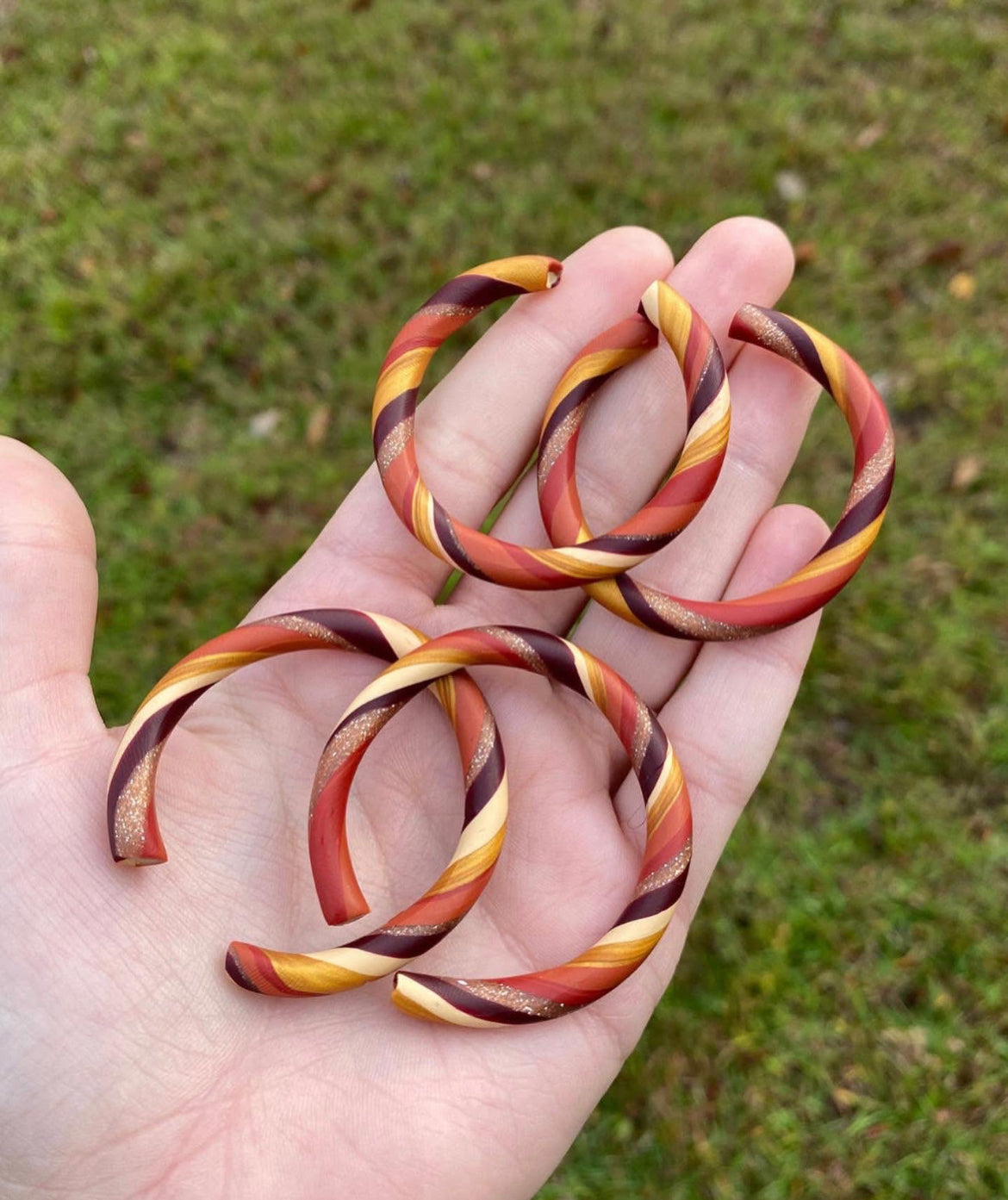!NEW! Christmas cinnamon candy cane hoops