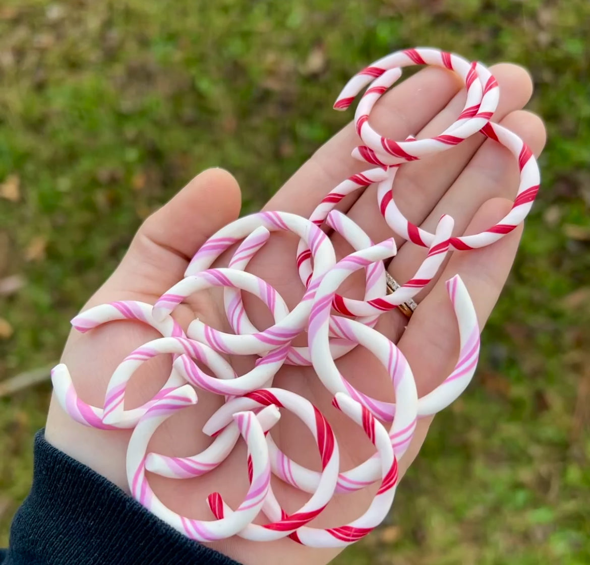 Peppermint hoop earrings