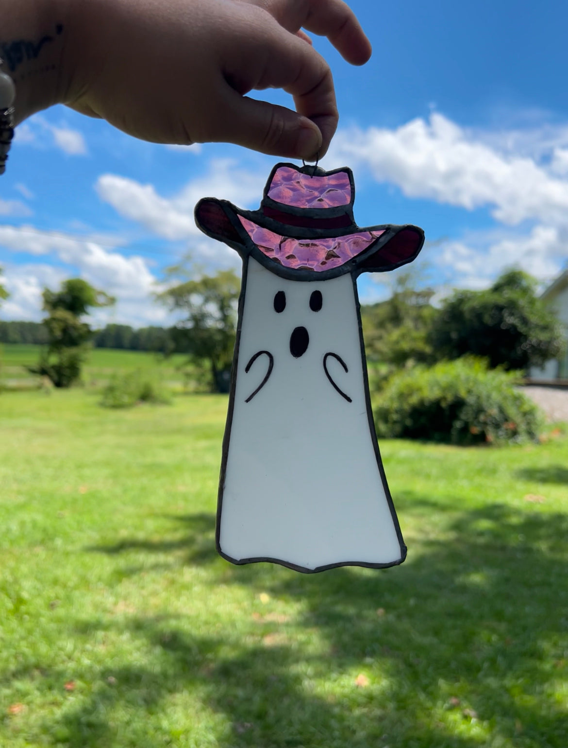 Stained glass ghost “Maggie”