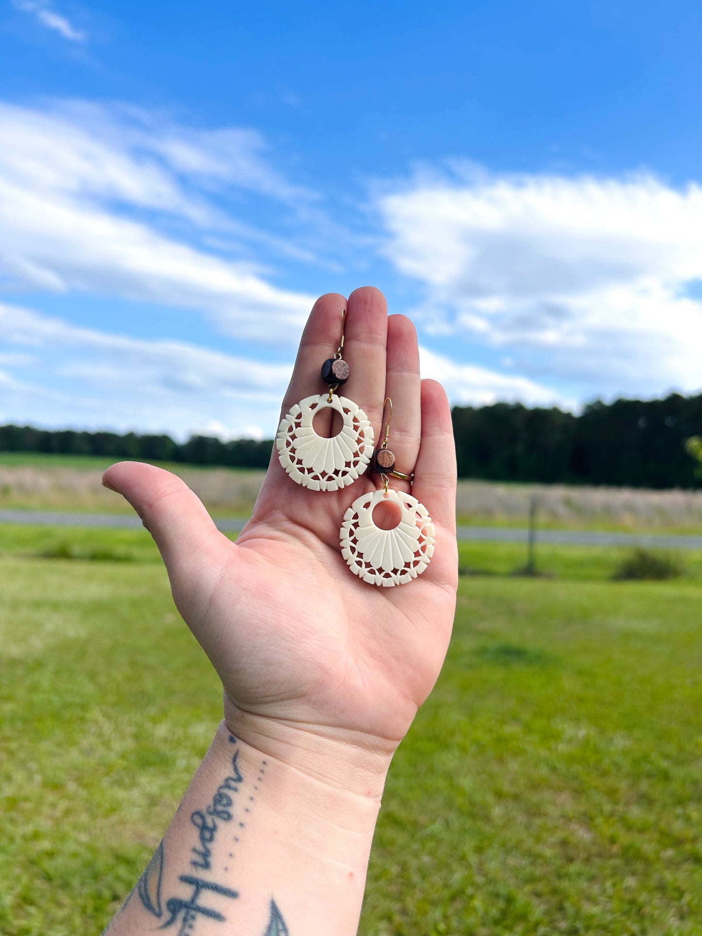 Neutral textured earrings
