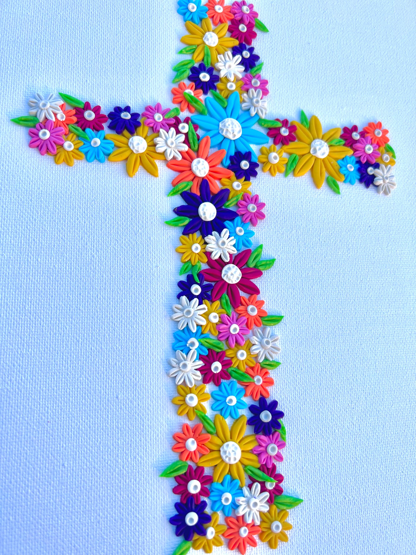 Rainbow daisy cross