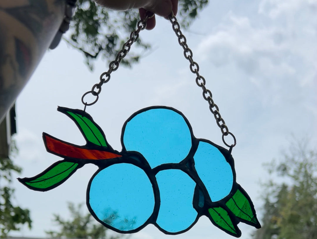 Stained glass blueberries