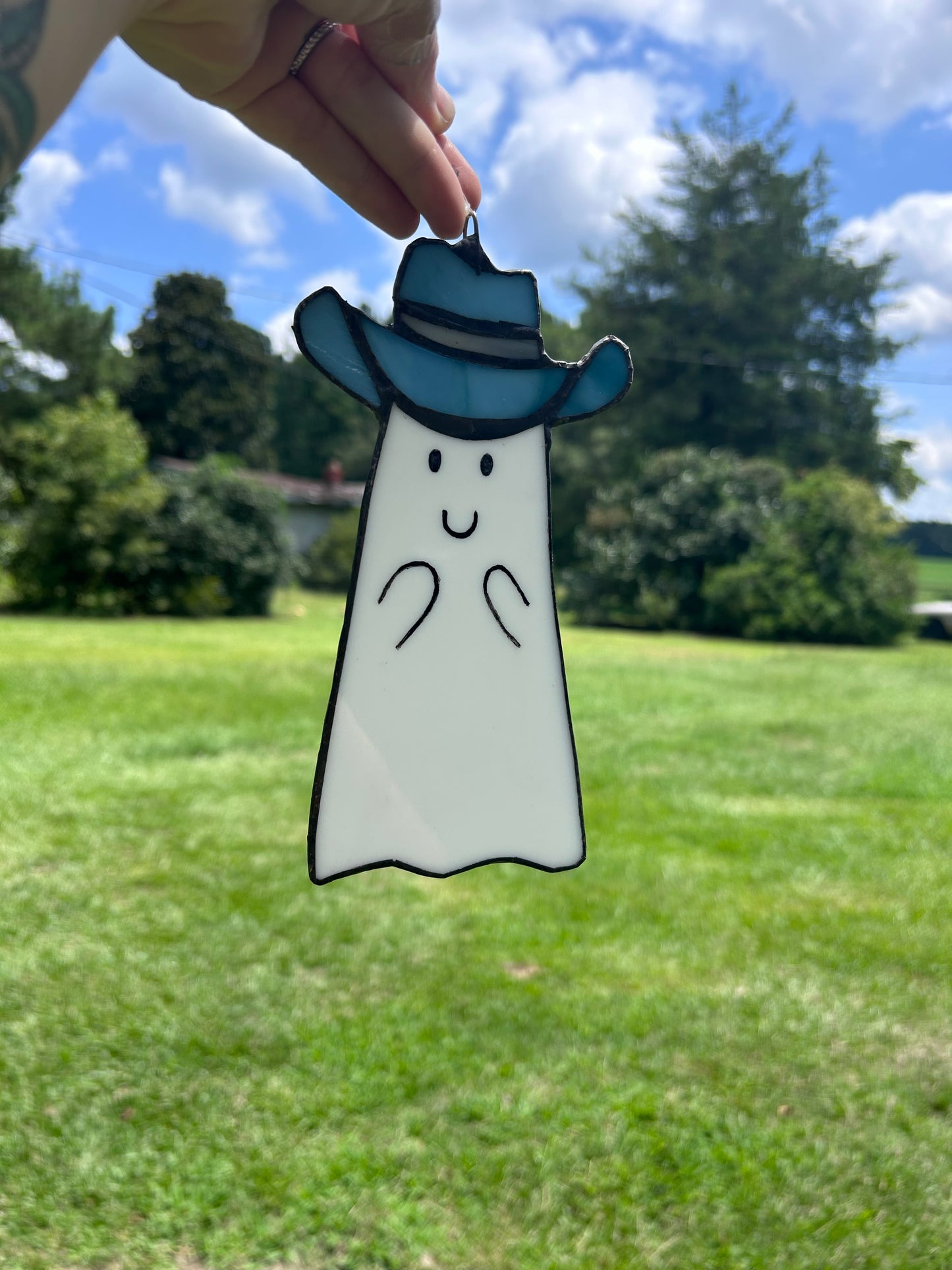 Stained glass ghost “Freddy”