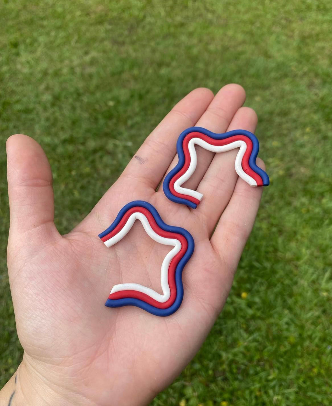 USA star hoop earrings