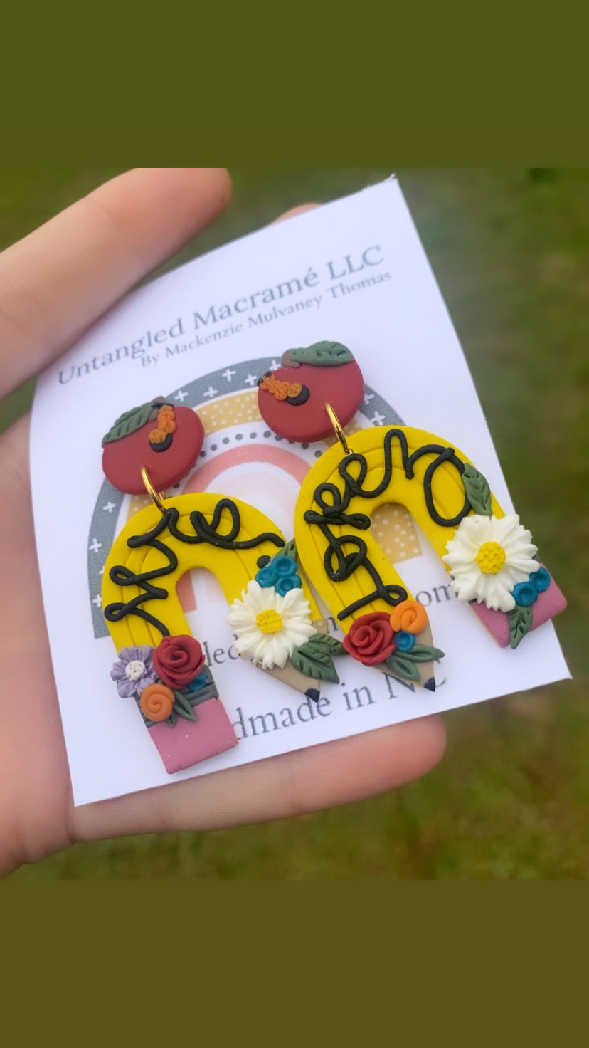 Custom teacher earrings