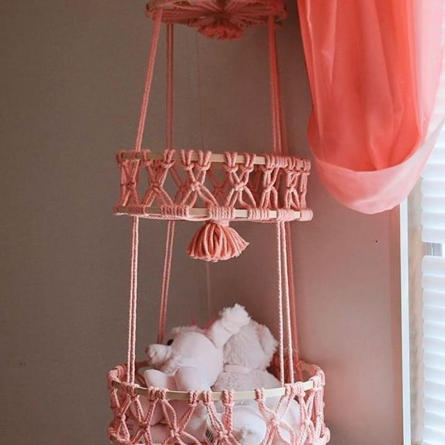 3 tier hanging macrame baskets — preorder