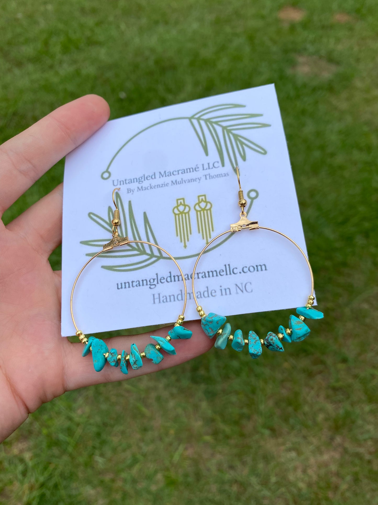 !NEW! Turquoise stone hoops