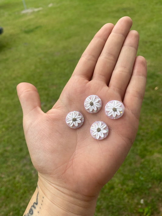 Opal daisy stud earrings