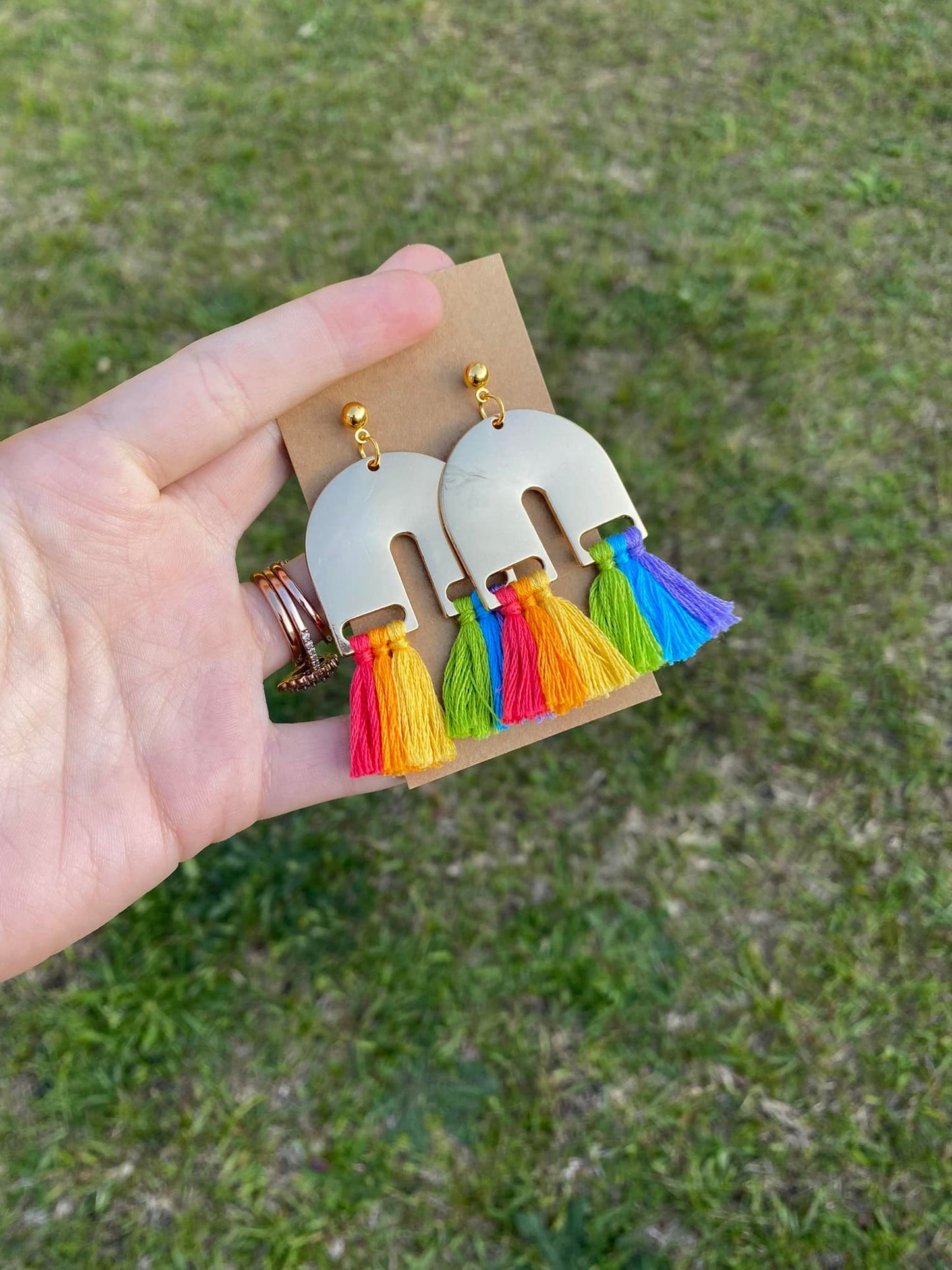 Macrame Rainbow earrings