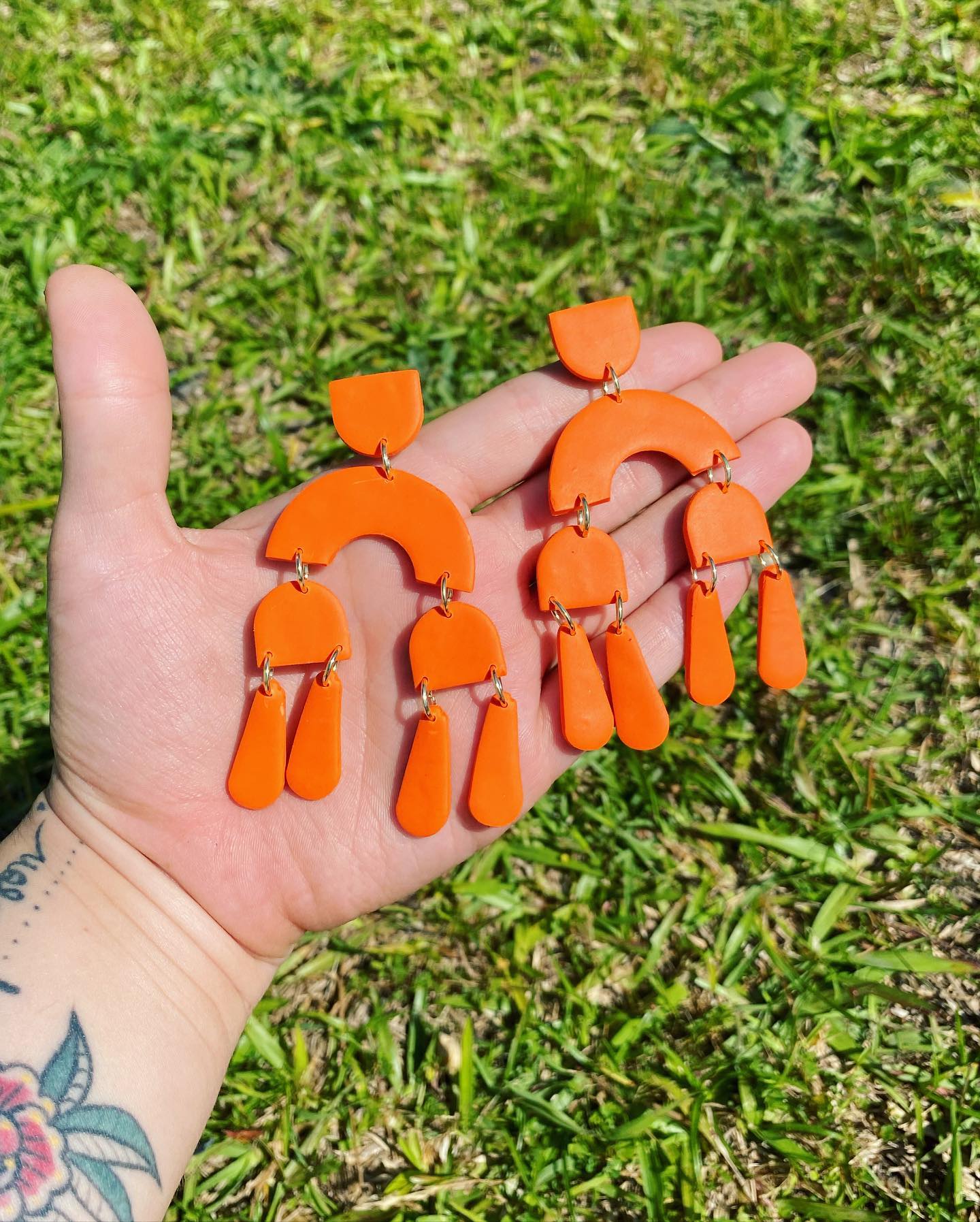 Justice earrings - orange