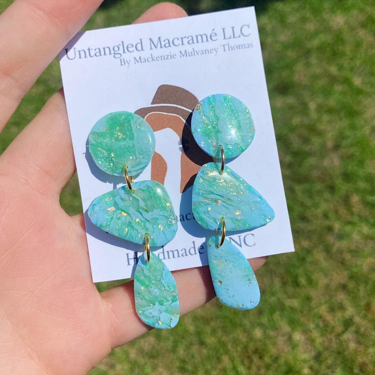 Faux opal stone earrings