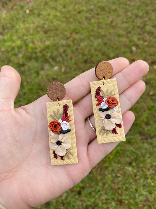 Floral boho earrings