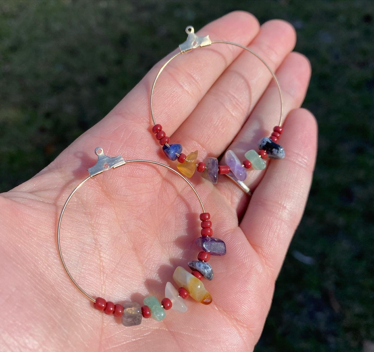 Mixed mineral earrings