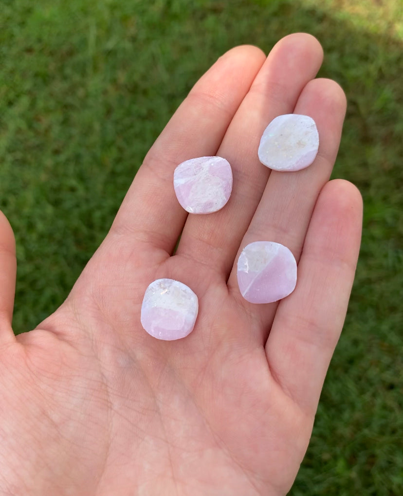 Rose quartz stud earrings