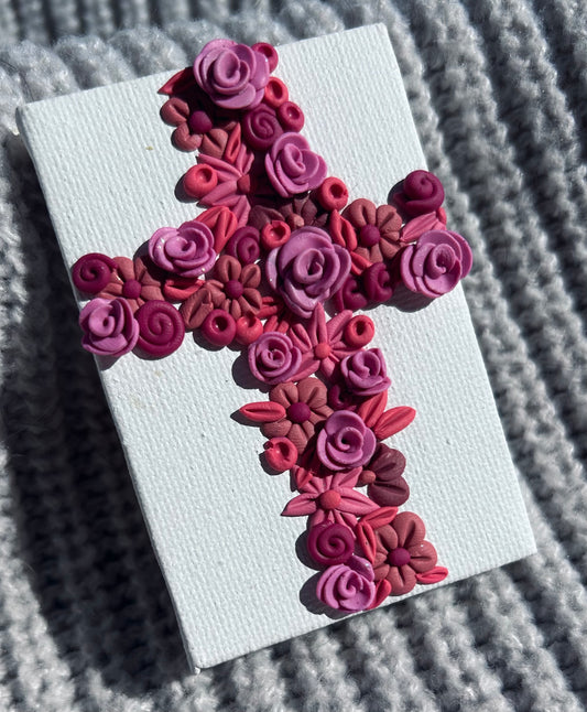 Floral cross magnet