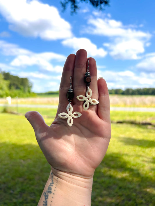 Everyday neutral bead earrings