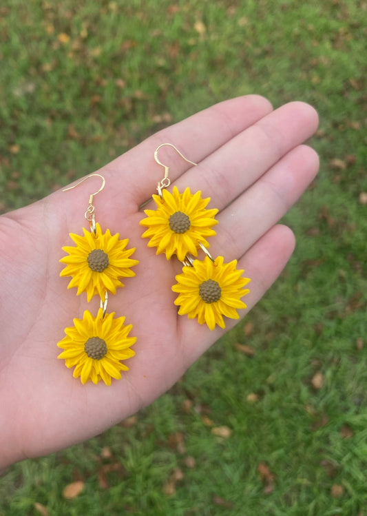 Sunflower dangle earrings