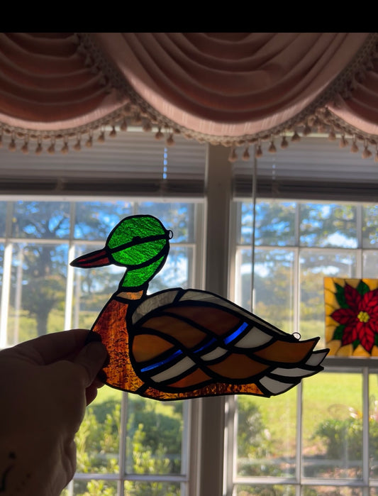 Stained glass duck