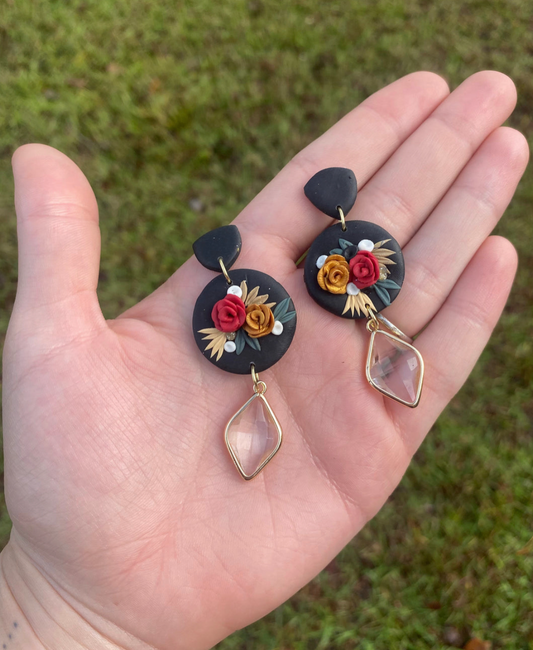 Christmas flower bouquet earrings
