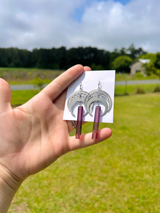 Silver moon earrings