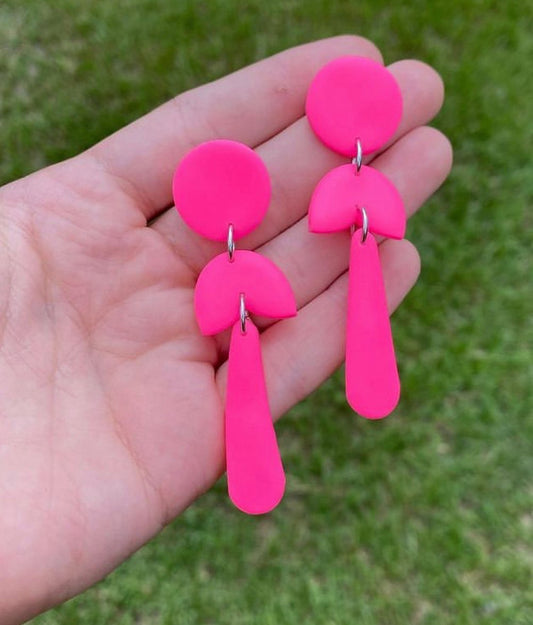 Hot pink earrings