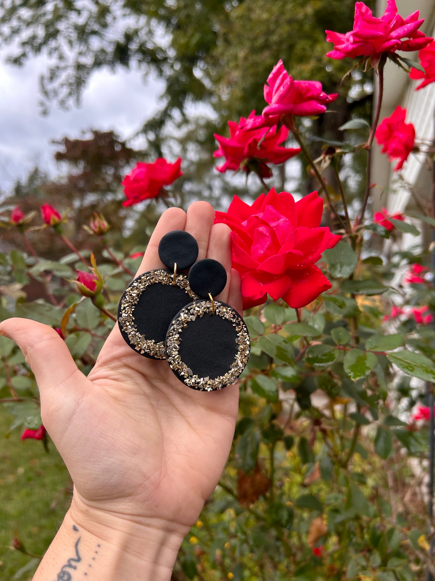 Large stone earrings