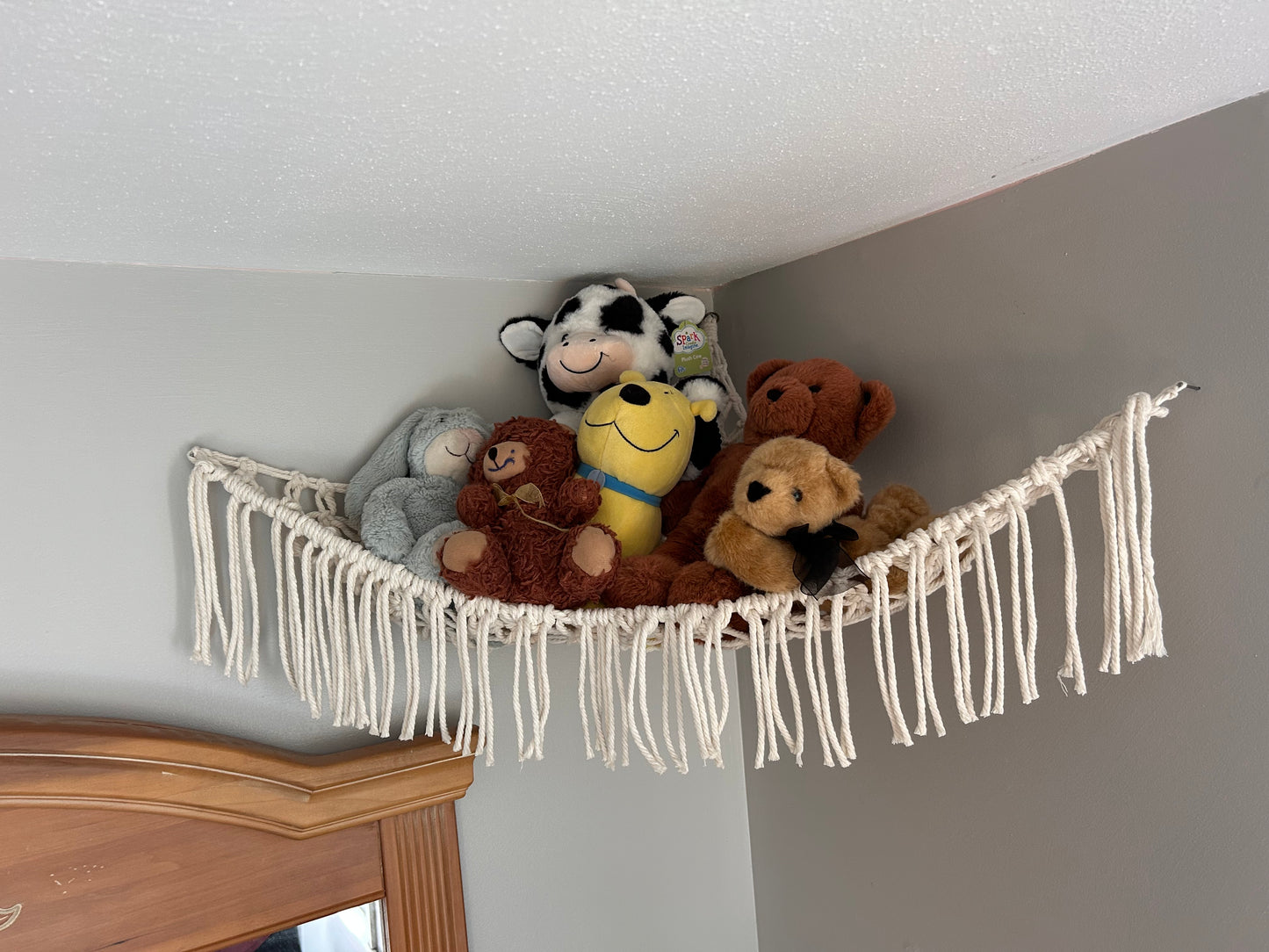 Macrame toy hammock