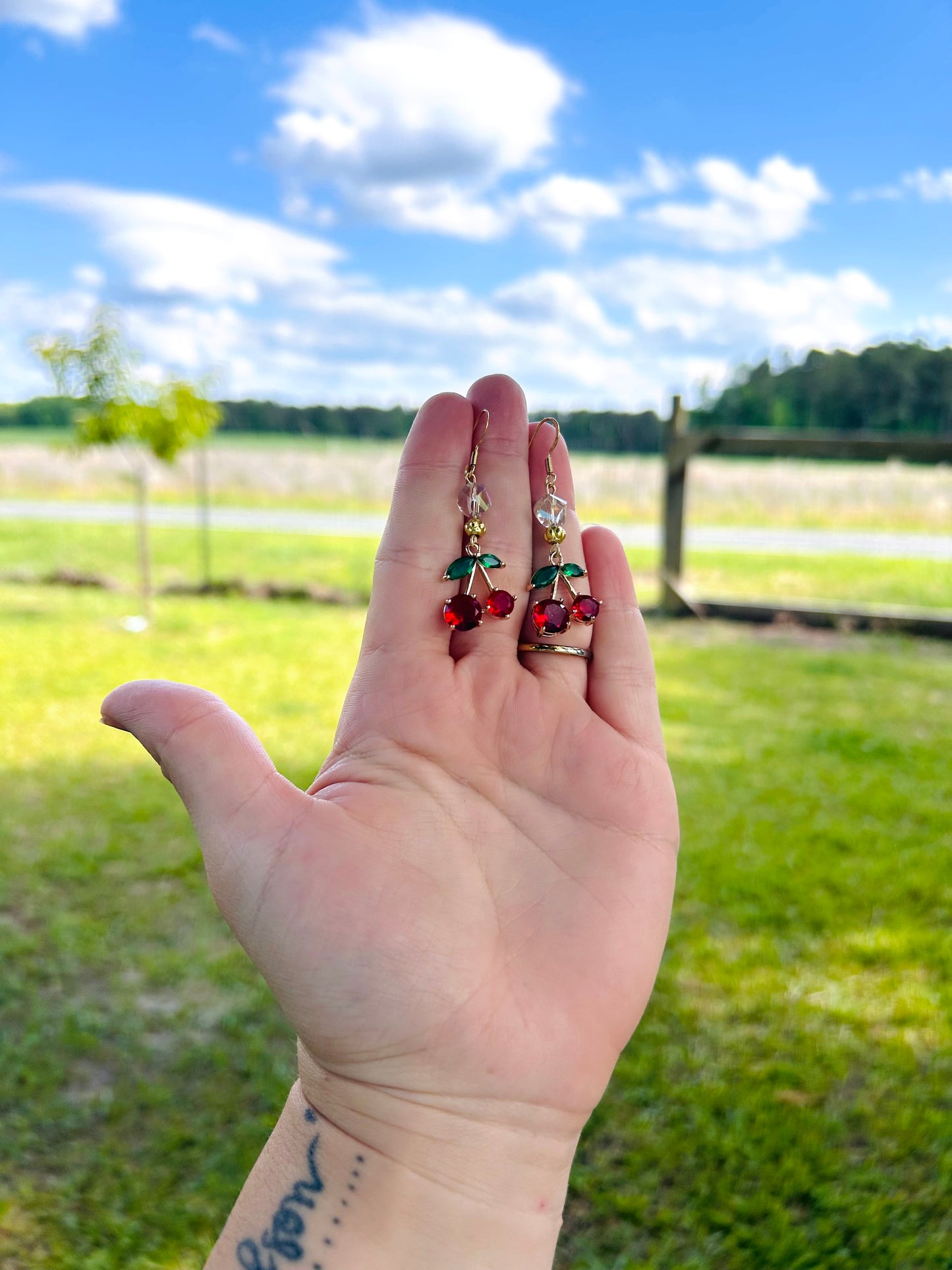 Cherry pickin’ earrings