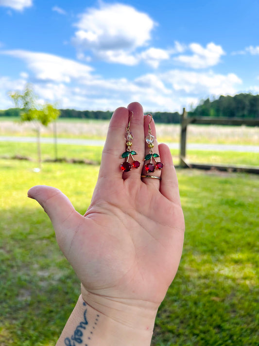 Cherry pickin’ earrings