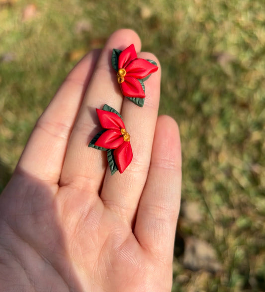 !NEW! Poinsettia flower earrings