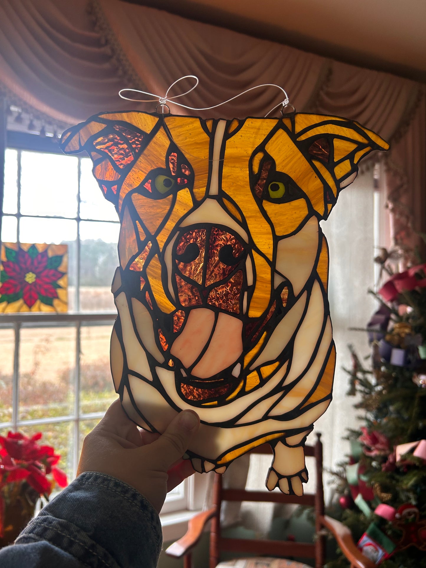 Custom stained glass animal portraits