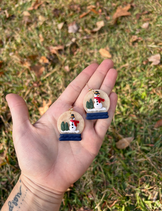 Christmas snow globe earrings