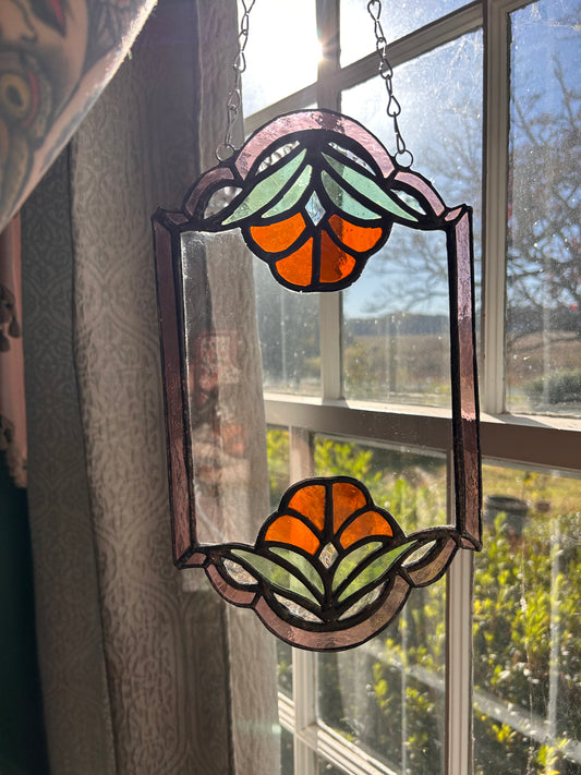 Stained glass picture frame or mirror