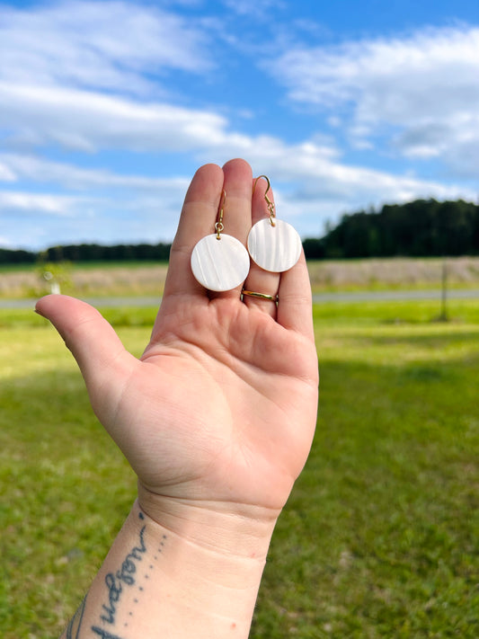 Large mother of pearl earrings