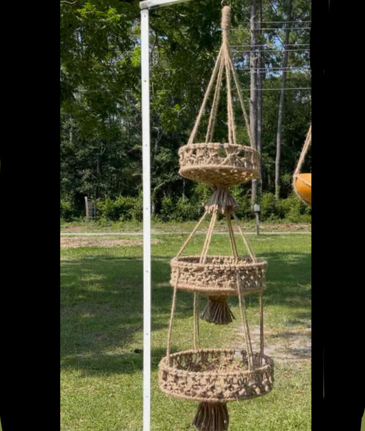 3 tier hanging macrame basket
