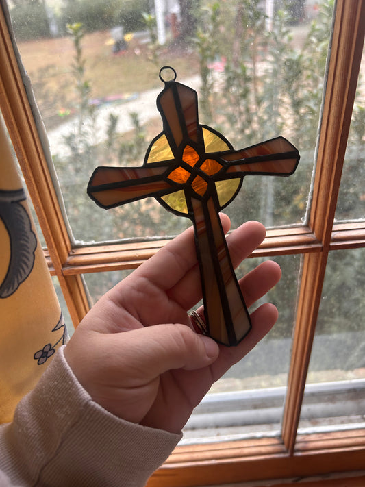 Hudson’s stained glass cross