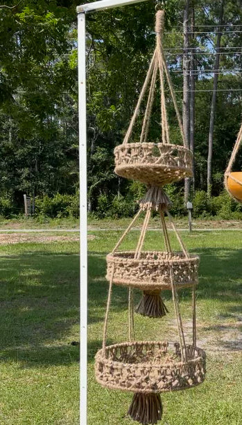 3 tier hanging macrame baskets — preorder