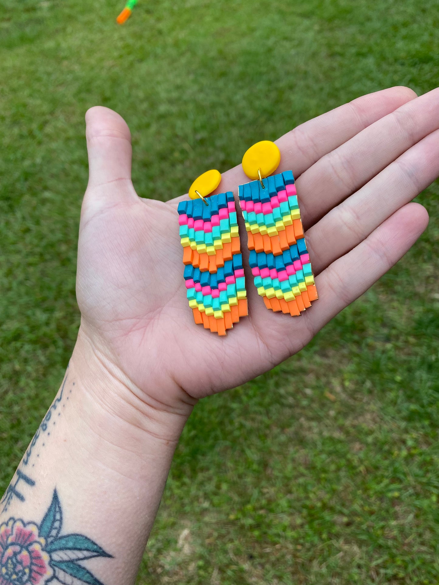 Colorful dangle earrings
