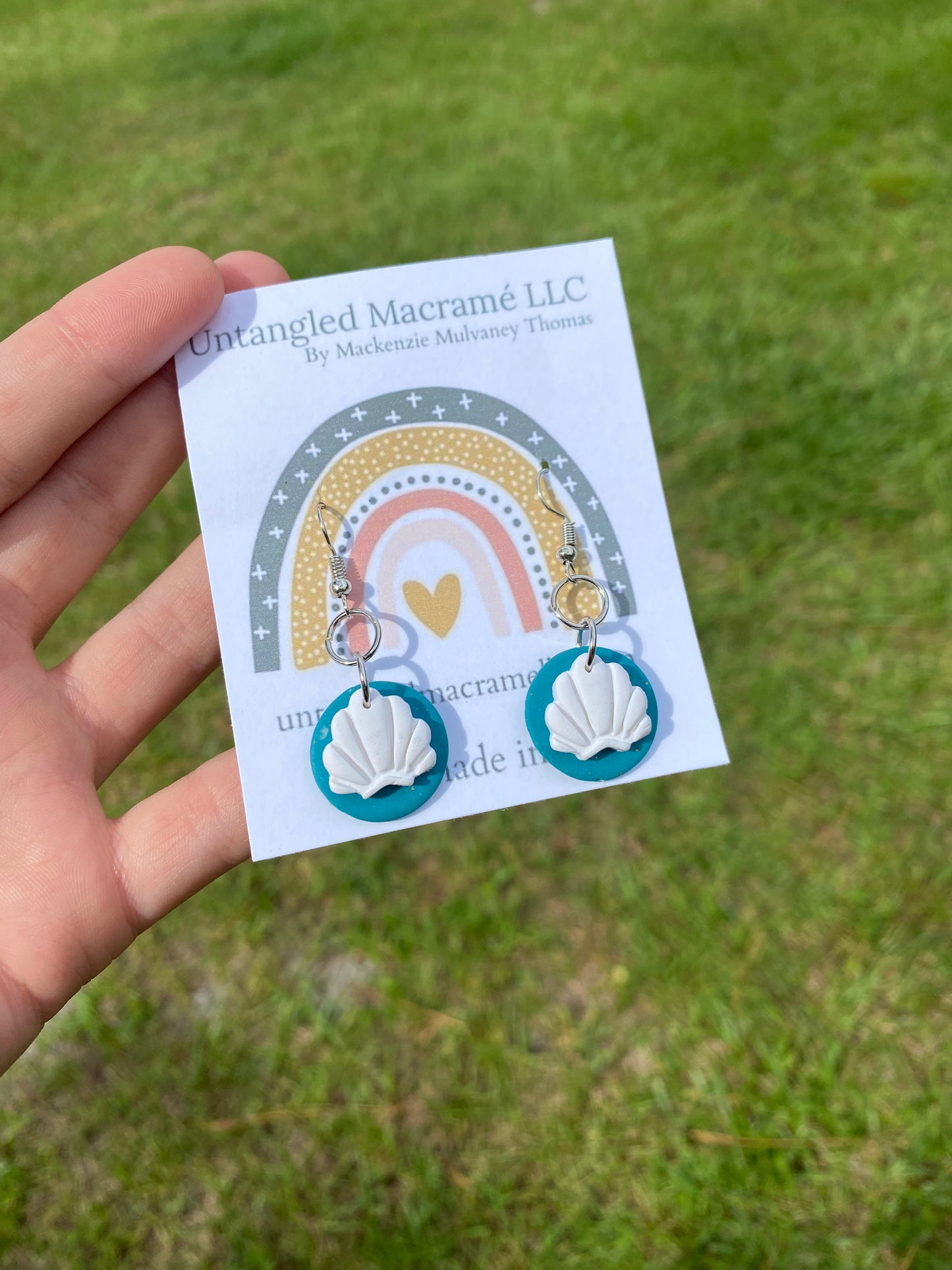 Turquoise shell earrings