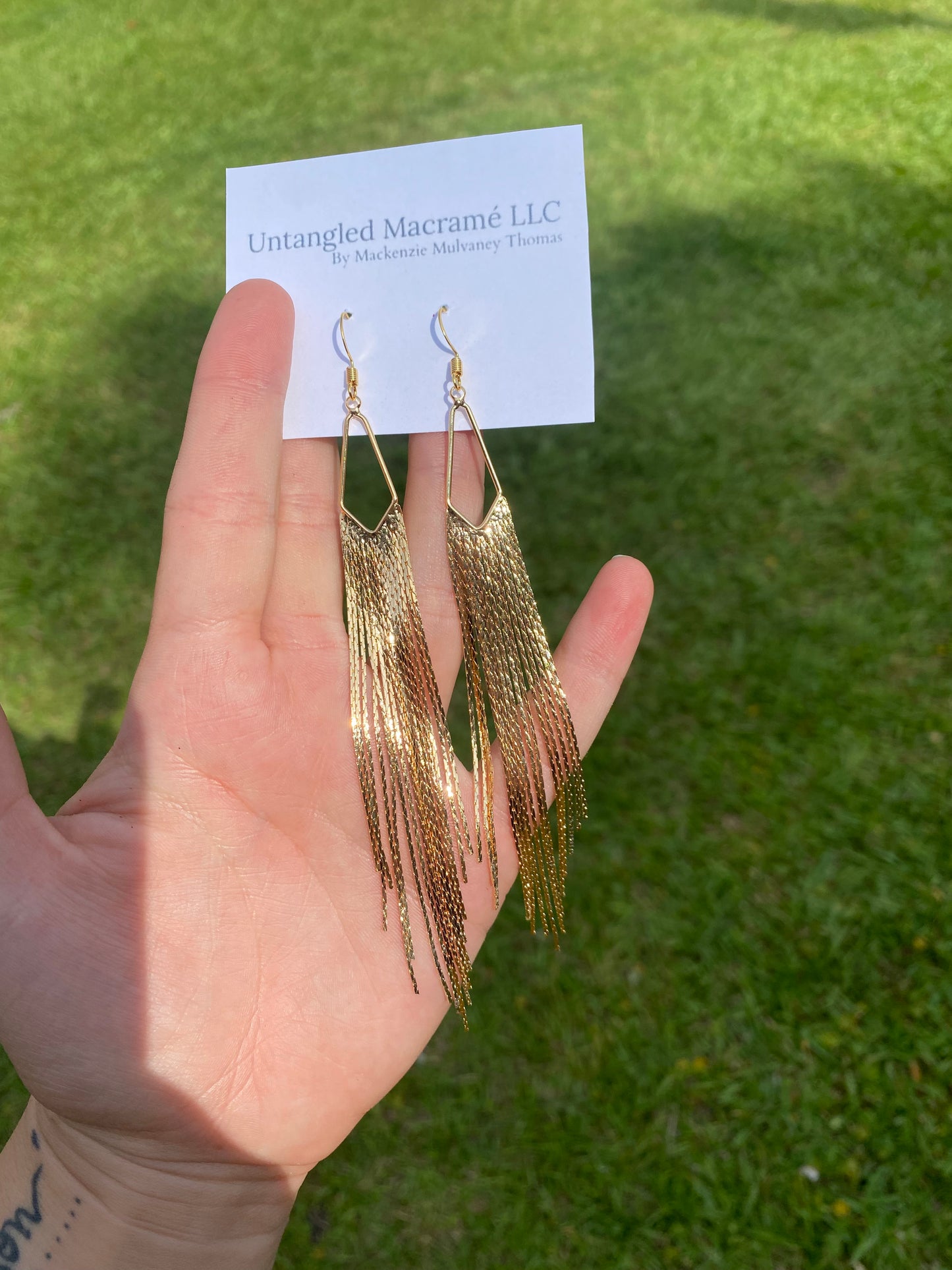 Silver or gold tassel earrings