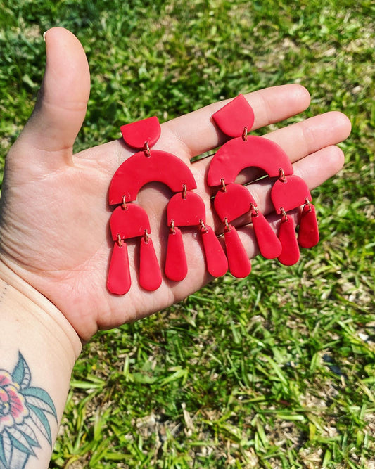 Justice earrings - red