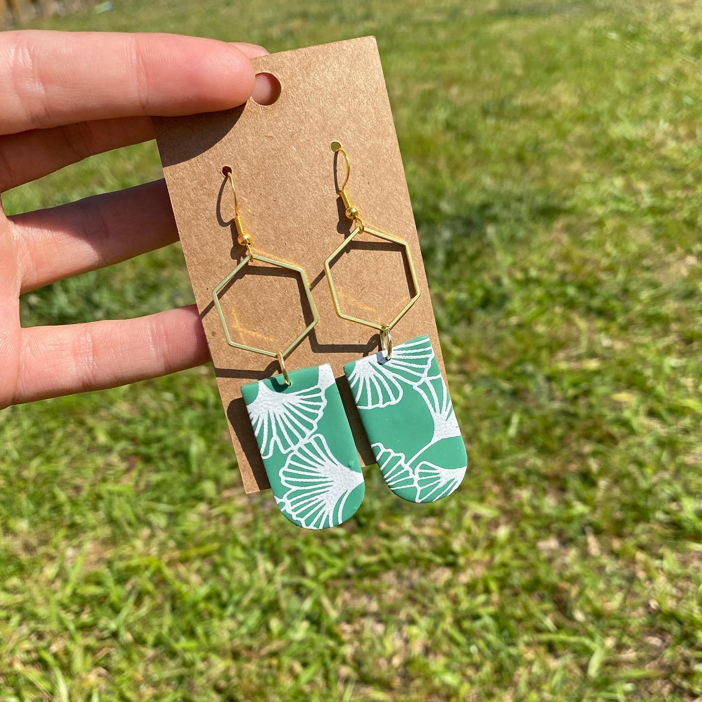 Ginkgo leaf earrings