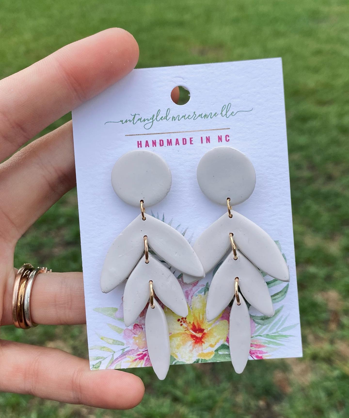 !RESTOCK! Neutral leaf drop earrings