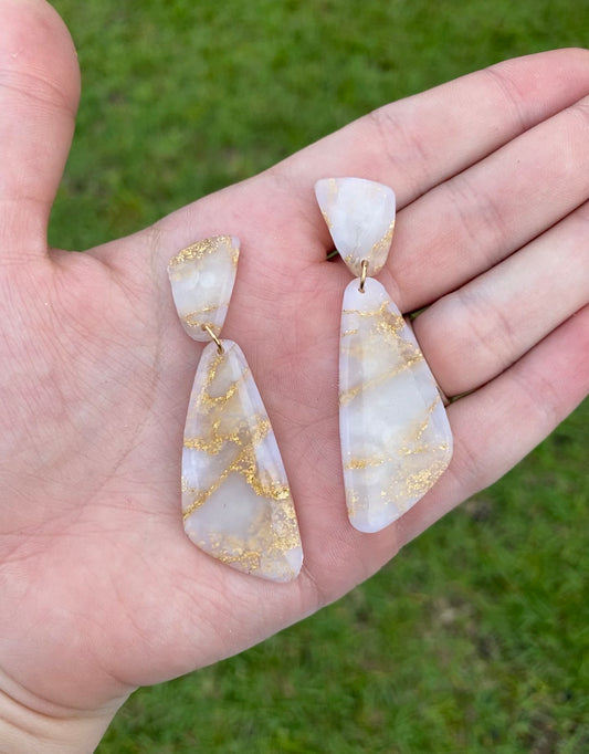 Glossy marble earrings