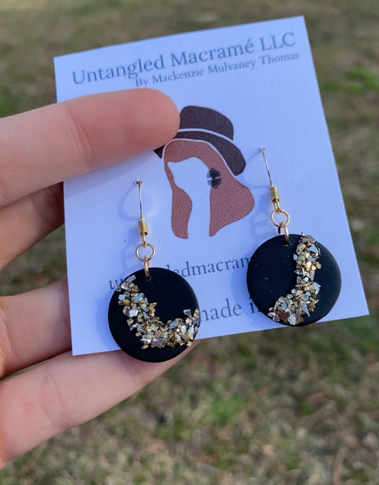 Black stone earrings