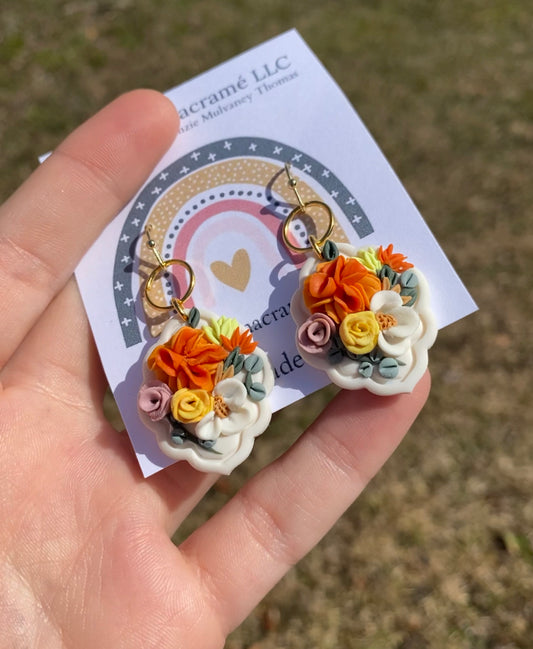 Custom wedding bouquet earrings
