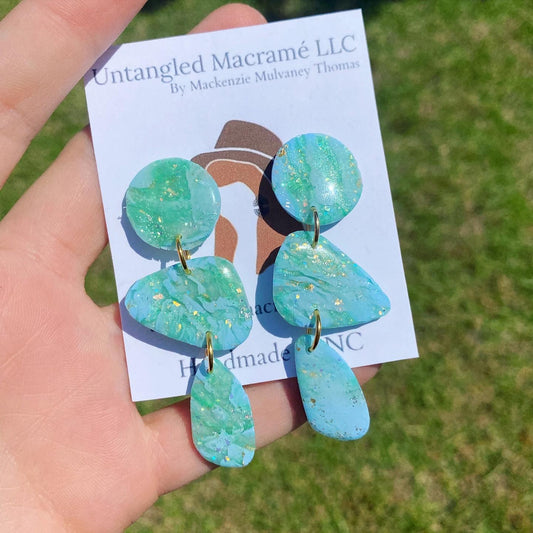 Faux opal stone earrings