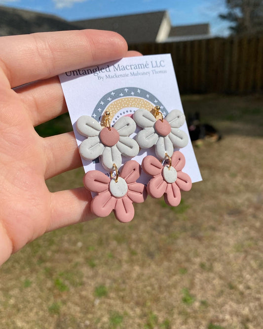 !NEW! Pink flower earrings