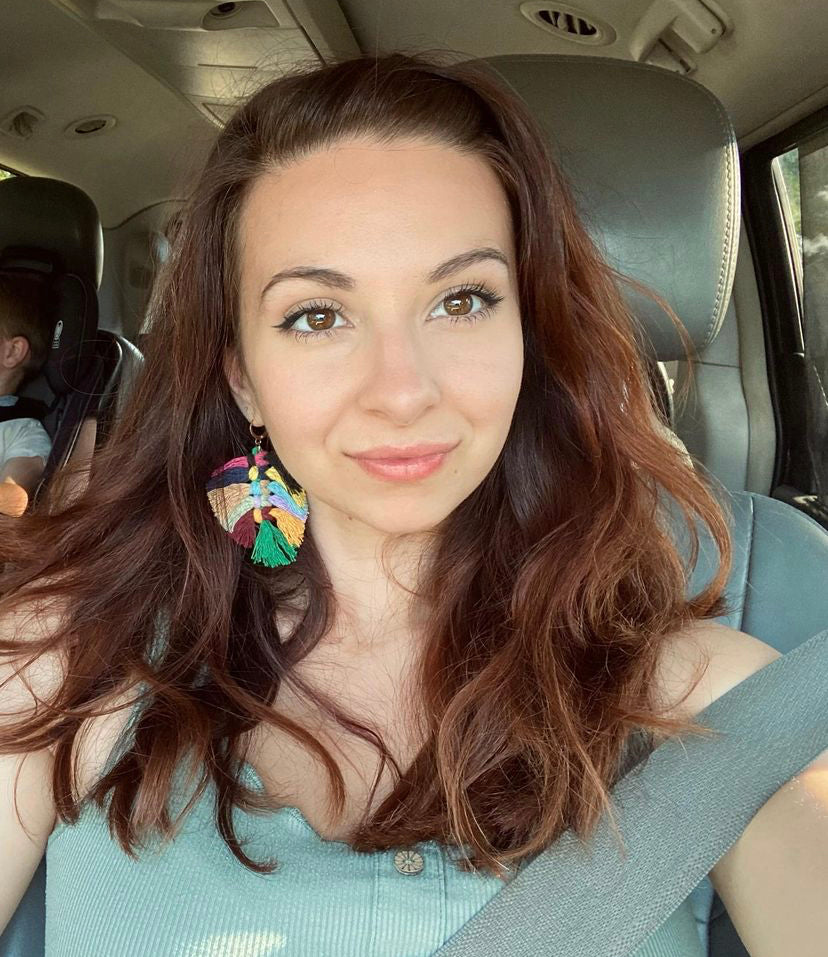 Macrame feather earrings
